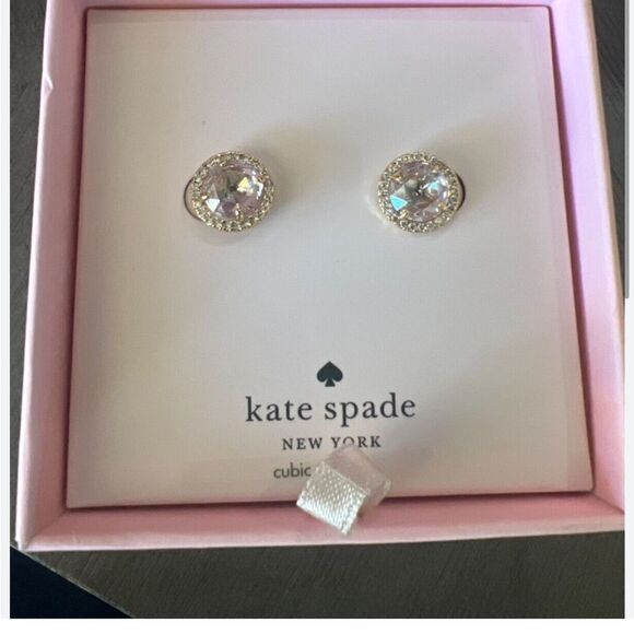 KATE SPADE ♠️ bright round simulated diamond stud earrings NWT - Picture 5 of 5